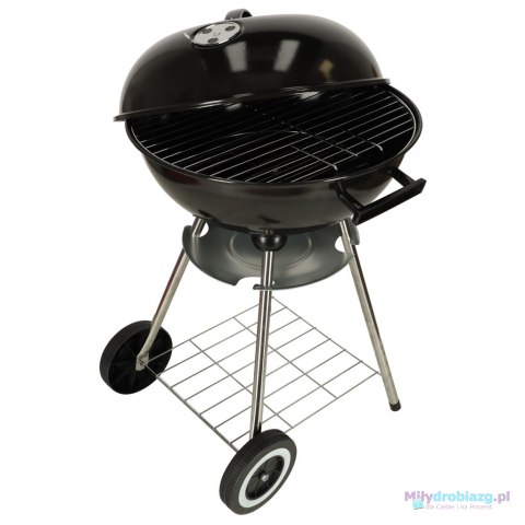 Grill ogrodowy węglowy na brykiet zamykany z pokrywą wentylacją i półką Grill ogrodowy węglowy na brykiet zamykany z pokrywą wentylacją i półką