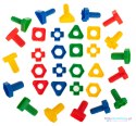 Klocki konstrukcyjne edukacyjne śruby montessori 30 elementów Klocki konstrukcyjne edukacyjne śruby montessori 30 elementów